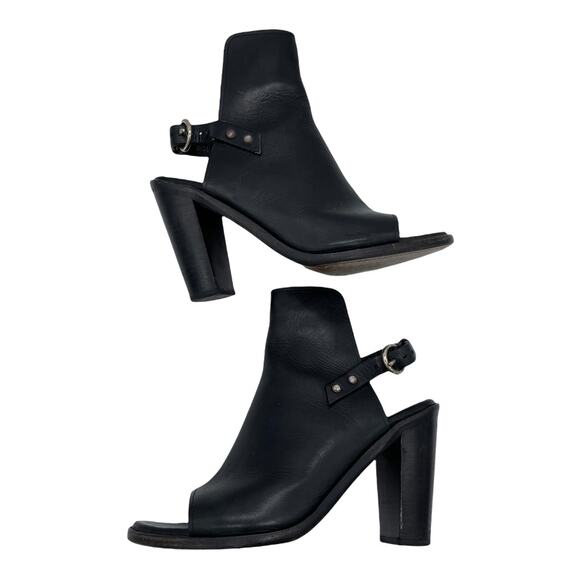 Rag & Bone Wyatt Open-Toe Leather Bootie - Black - 36.5 - Picture 7 of 11